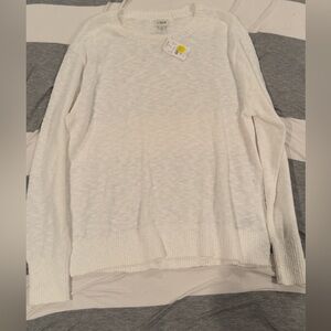 J. Crew Ivory Textured Pullover